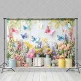 Aperturee - Aperturee Blooming Floral Butterfly Spring Vibe Backdrop